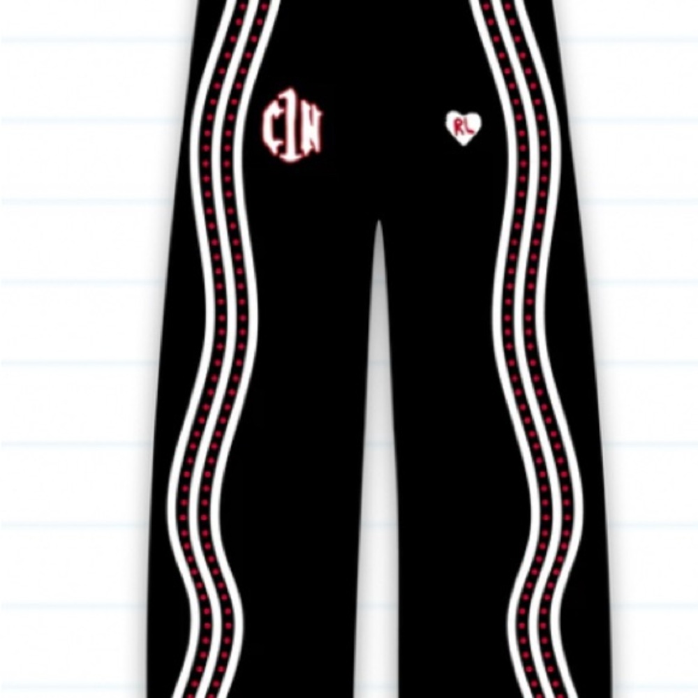 Black Sweatpants with Red Accents